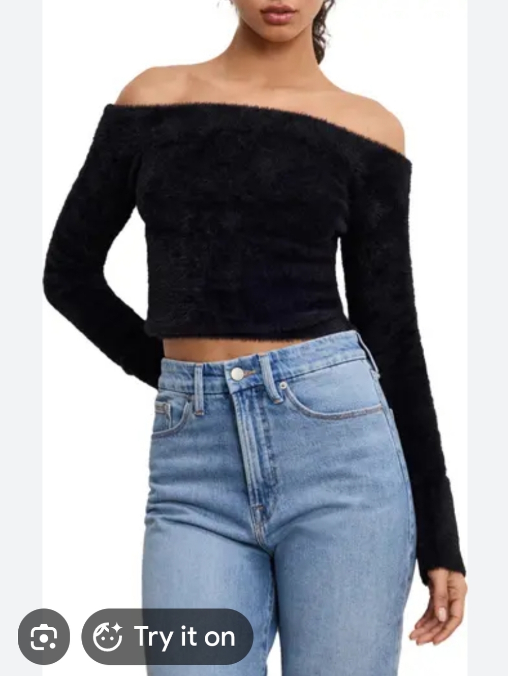 Good American Off The Shoulder Sweater‎ Size S NWT